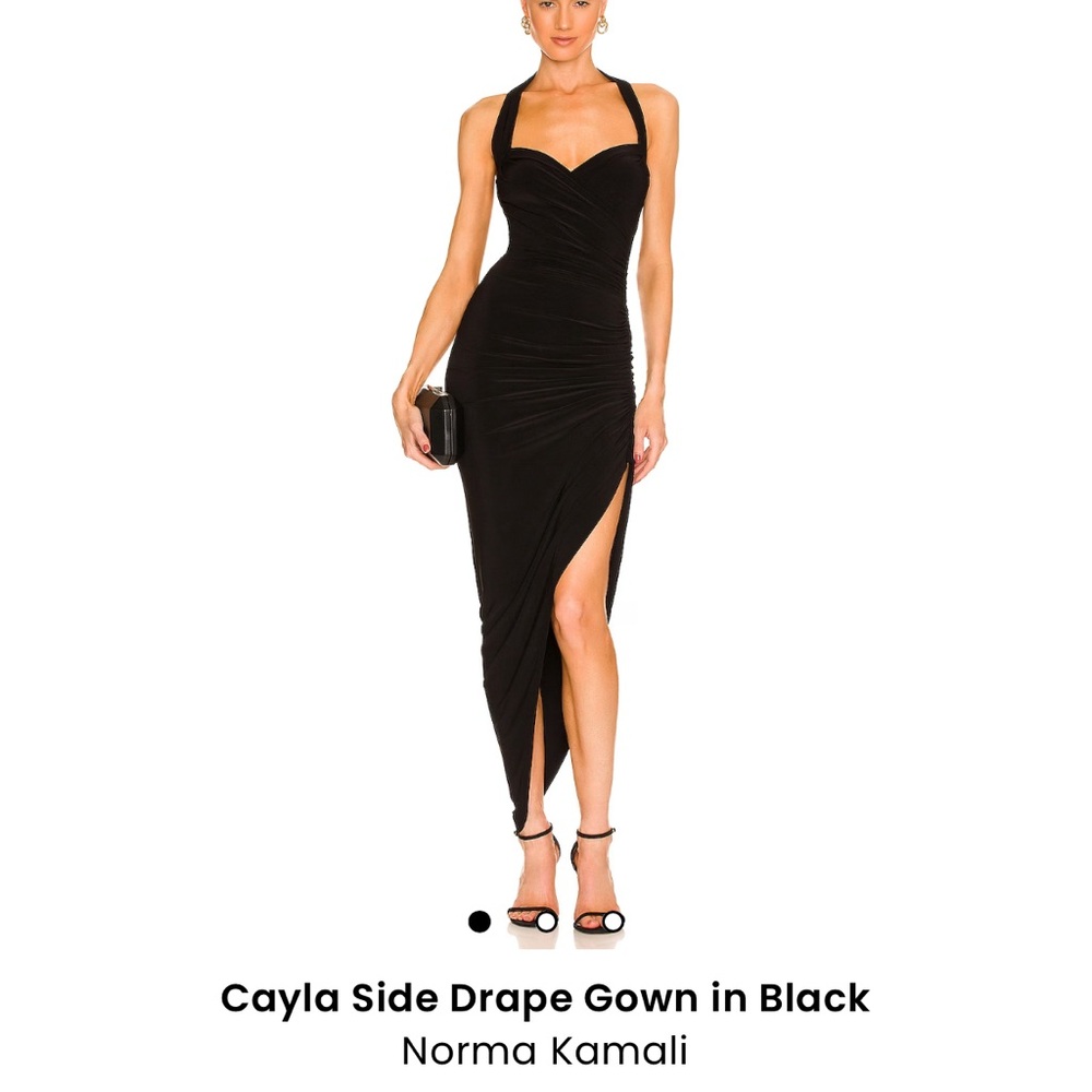 Norma Kamali Halter Drape Gown - Black